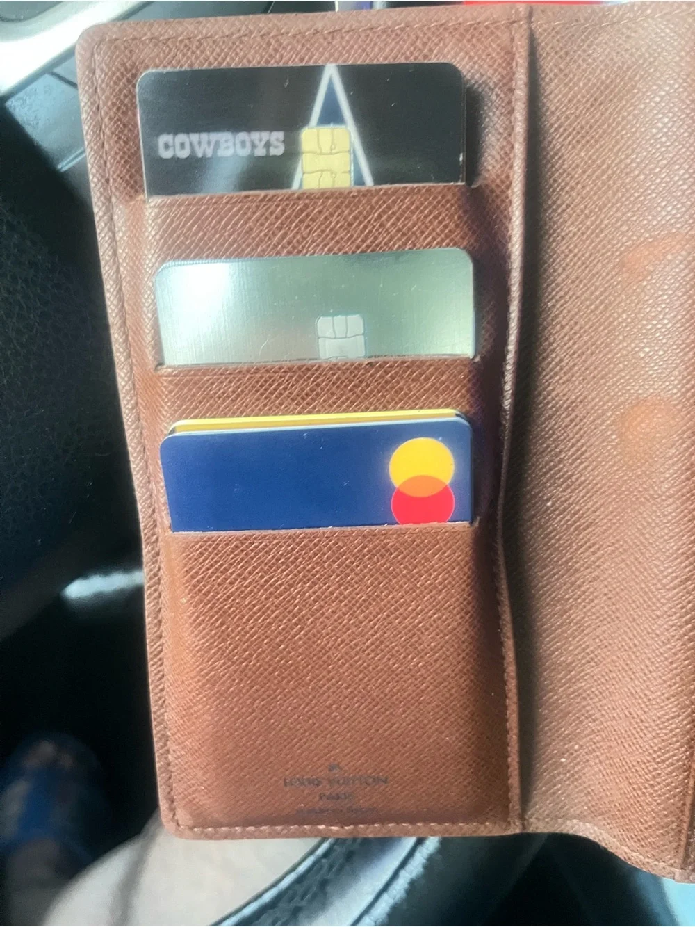 Like new authentic Louis Vuitton Brown Monogram Leather Card & Money Holder